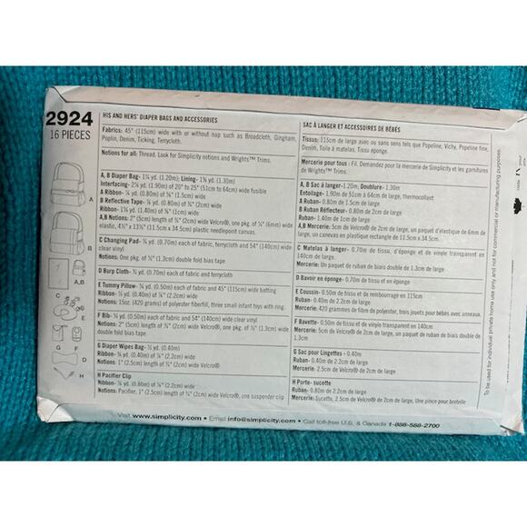 Simplicity 2924 his and hers bags and accessories - Picture 3 of 5